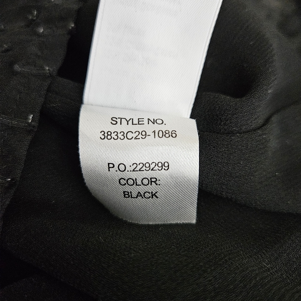 Paige Shandi Blouse Silk Black Ruffle Flutter One Shoulder Lined Top Large - Picture 10 of 10